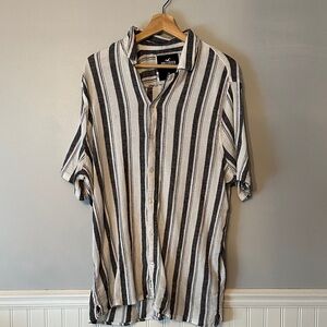 Hollister Black and White Striped Casual Shirt